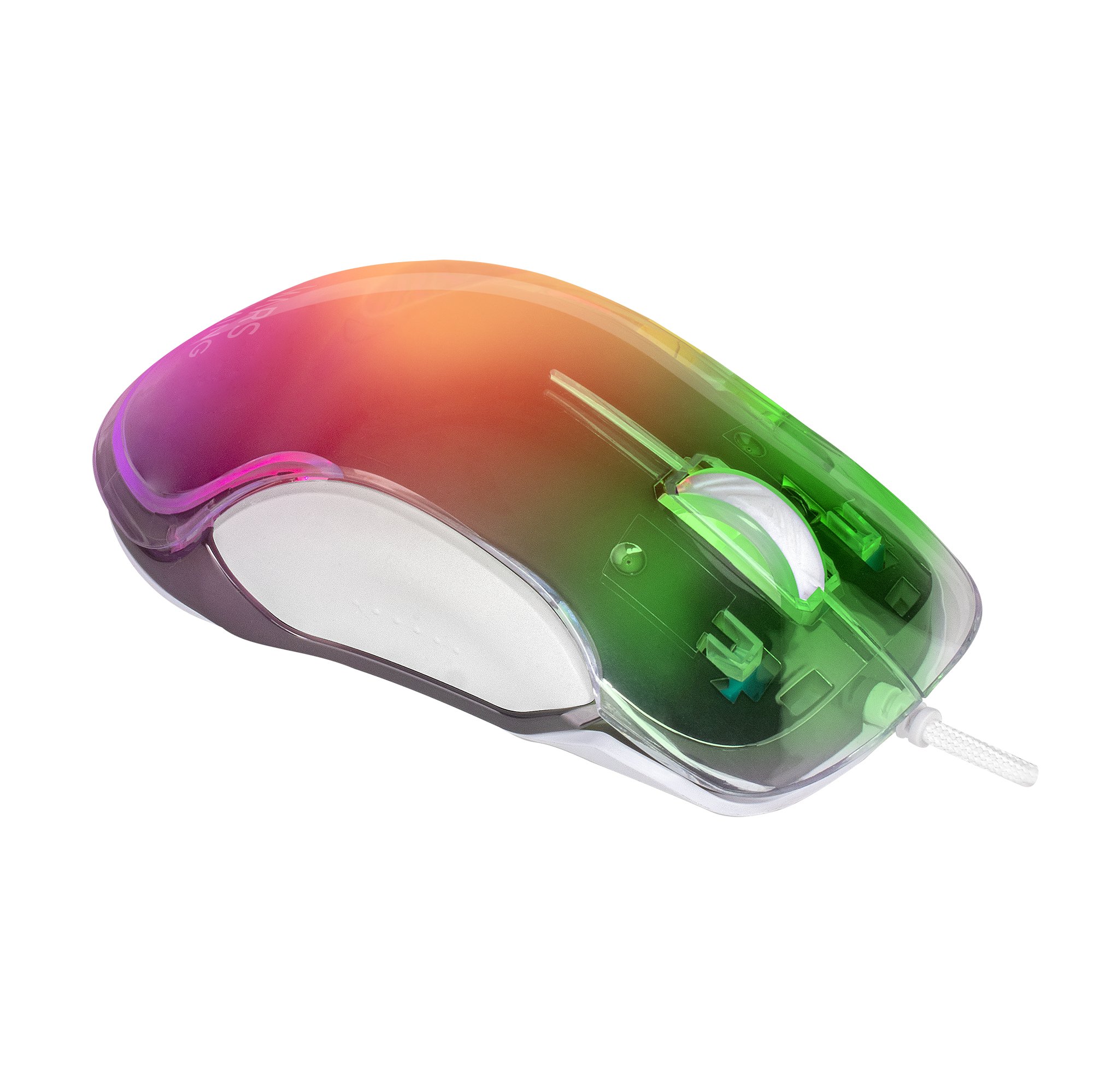 MARS GAMING MMGLOWW WHITE — Mouse RGB 12800 DPI con iluminación Chroma-Glow — vista detalle 2
