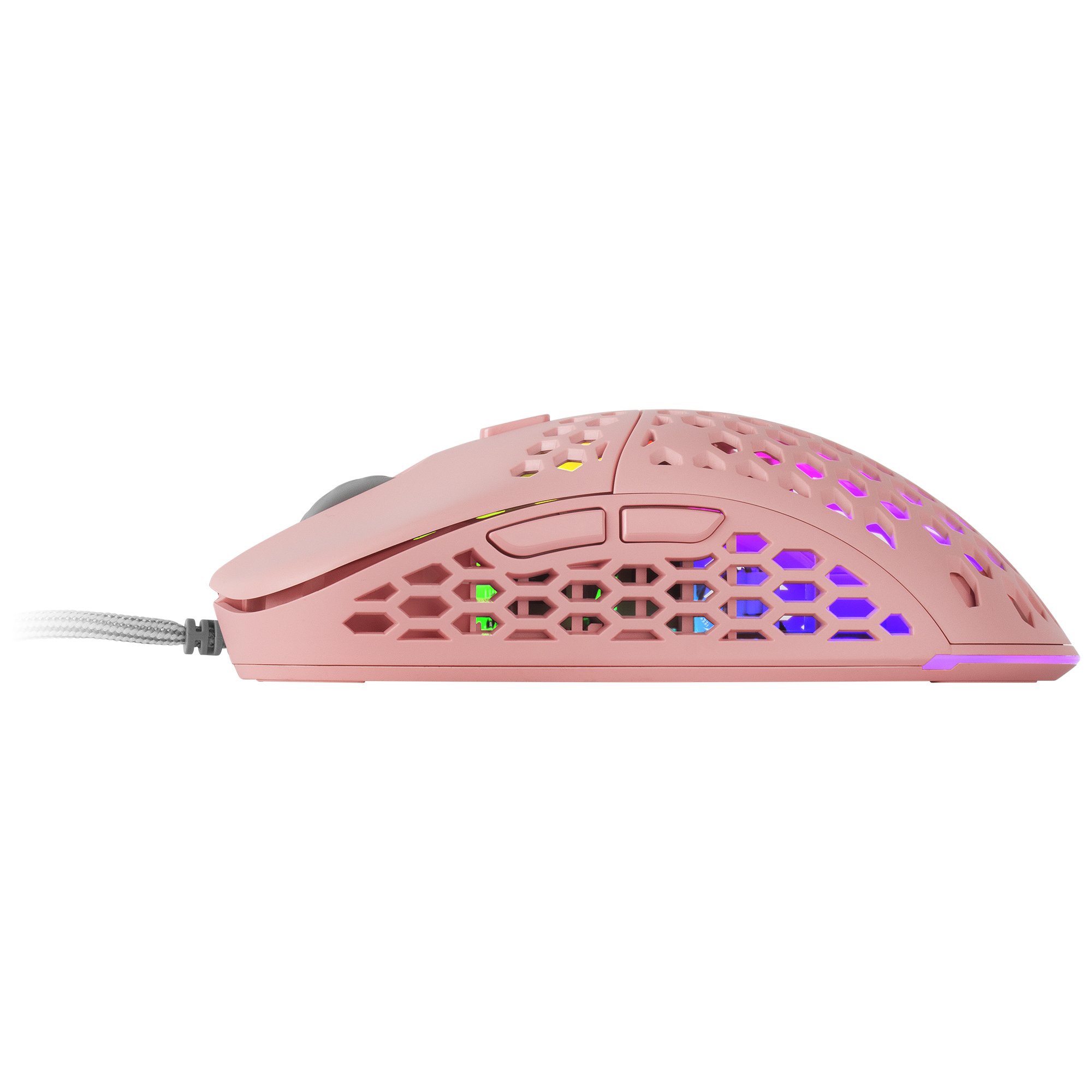 MARS GAMING MM55P — Mouse RGB 12800dpi diseño Hive Pink 55g — vista detalle 2