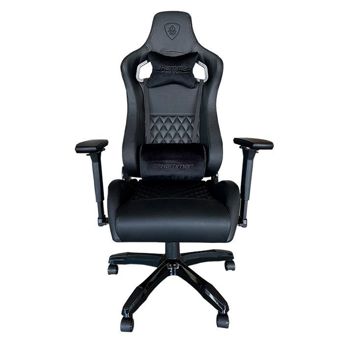 Silla Gamer Pro Xspro Hammer Silver Black Cuero Sintetico de Alta Calidad Elevador 80mm Reposabrazos 4D Ruedas de PU 50mm Oferta_moving — vista detalle 1