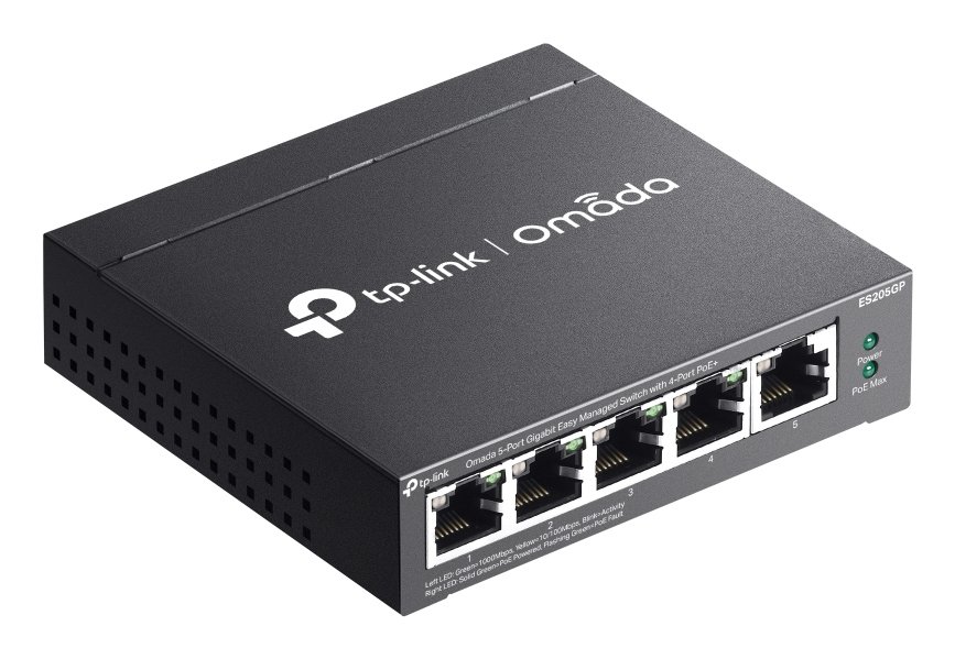 Switch Gestionable TP-LINK ES205GP Omada 5P 5x1Gb RJ45 4 Poe Facil Gestion Carcasa Metalica VLAN Qos — vista detalle 2