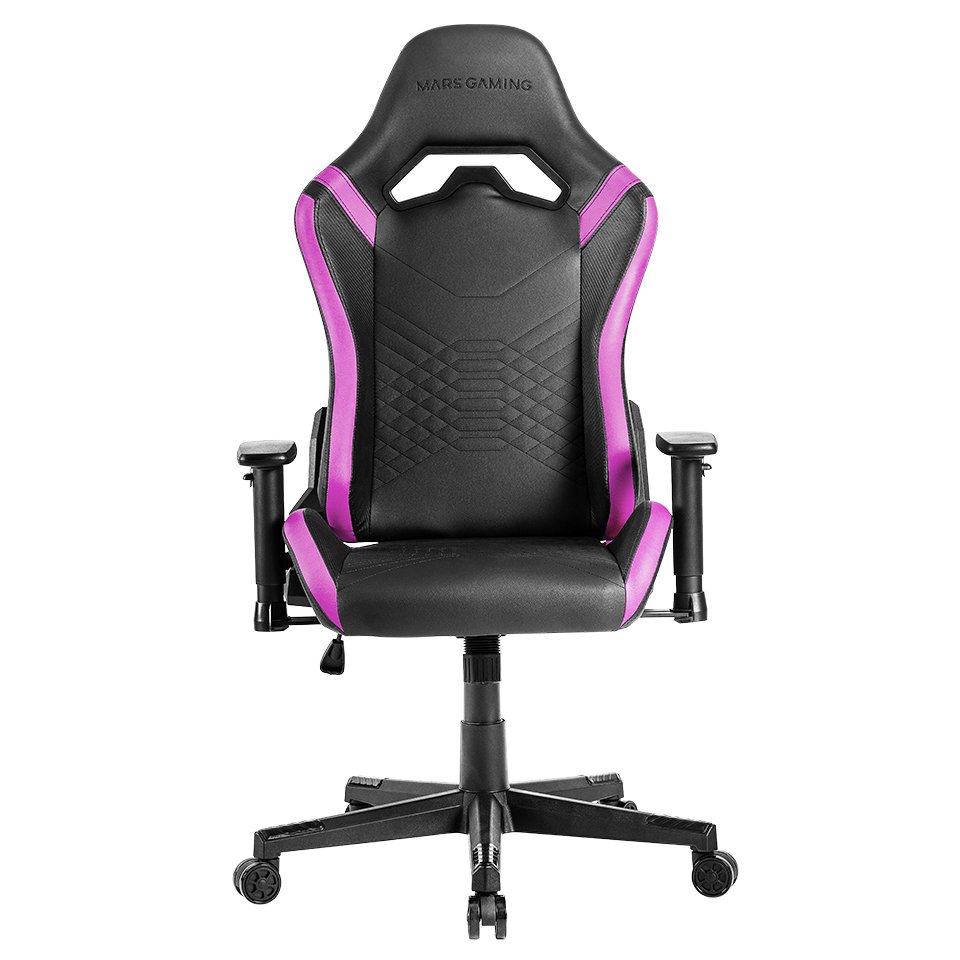 Silla Gamer Mgcprobp Negra con Detalle Violetas Brazos Re...