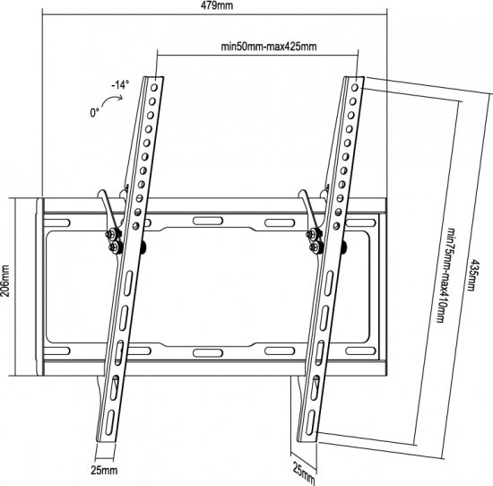 EQUIP — Soporte orientable para TV 32-55" inclinable, hasta 35 kg 2