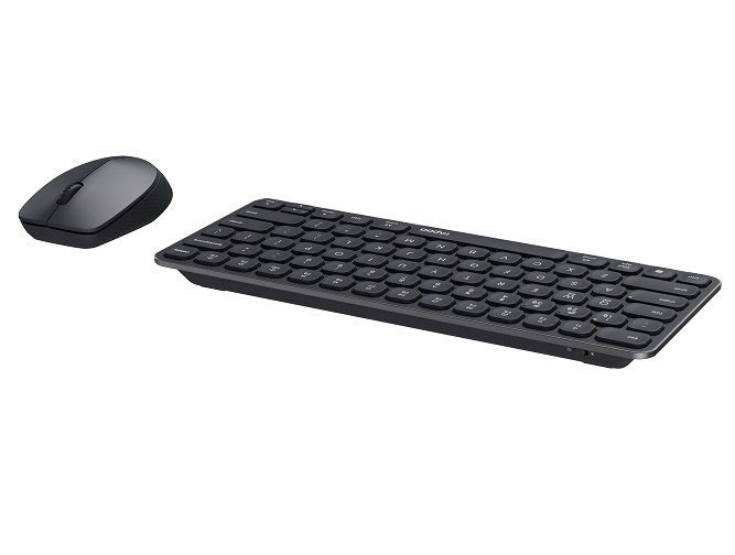 Teclado y Mouse Wireless y Bluetooth 9010M 2.4GHz BT 4.0 BT 5.0 Ultradelgado Compacto Color Gris Oscuro Multi MODE — vista detalle 2