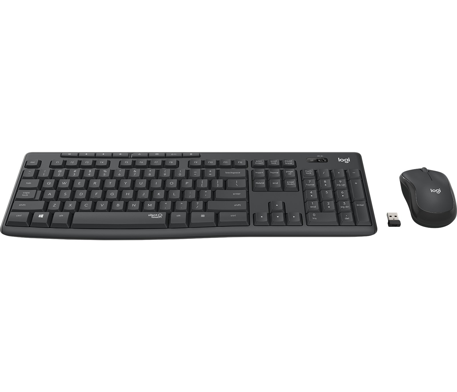 Teclado y Mouse Wireless MK295 Silent Color Grafito P/N:920-009870 Portugues — vista detalle 1