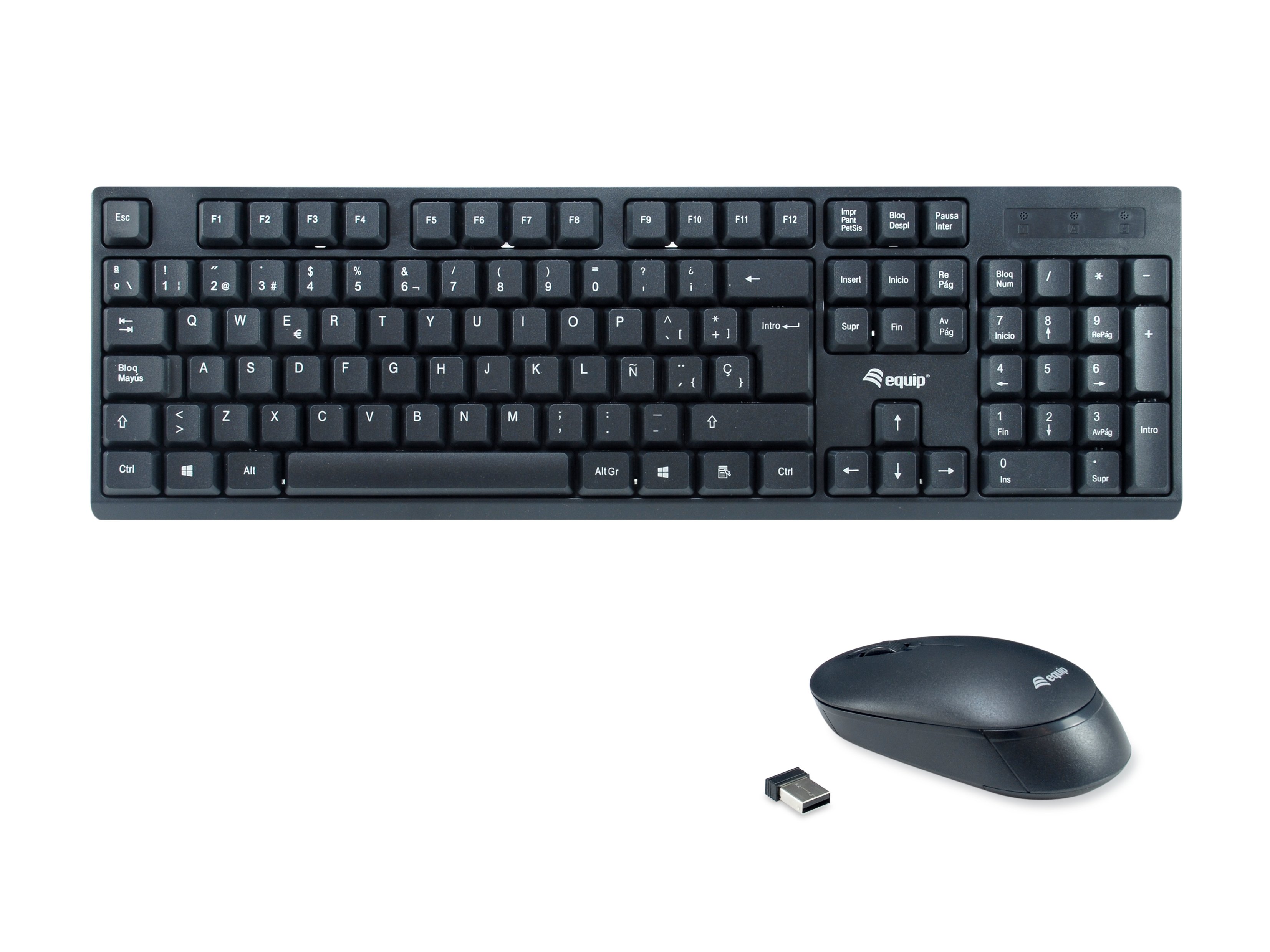 EQUIP Life Wireless — Combo teclado y mouse 2.4GHz negro