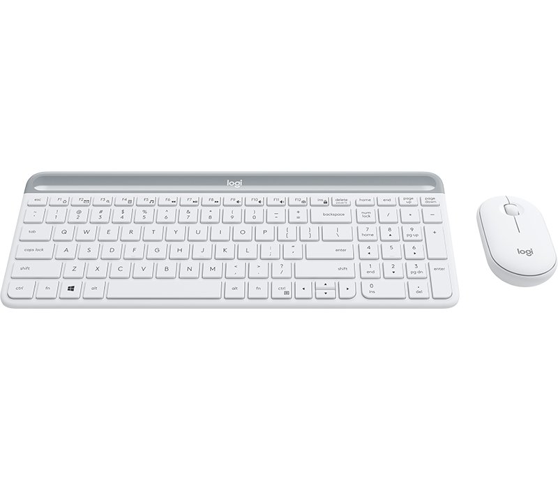 Logitech MK470 — Teclado y mouse inalámbrico diseño slim blanco — vista detalle 1
