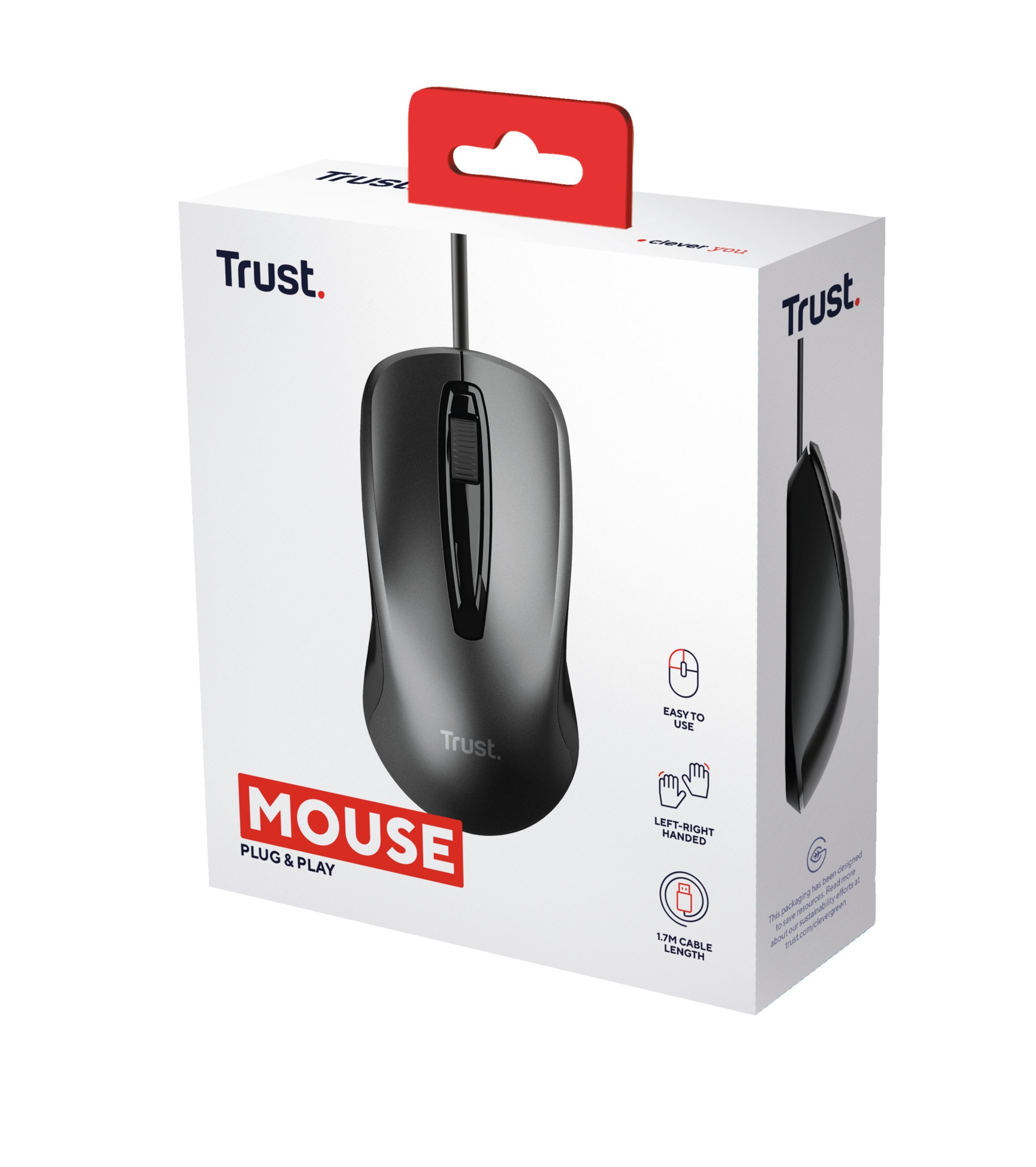 TRUST Basics — Mouse USB 3 botones, 1200 DPI, negro 5