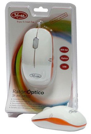Mouse MCM101/WO Diseño Blanco Naranja