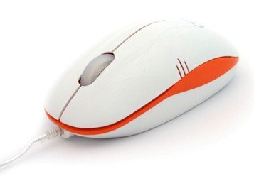 Mouse MCM101/WO Diseño Blanco Naranja 3