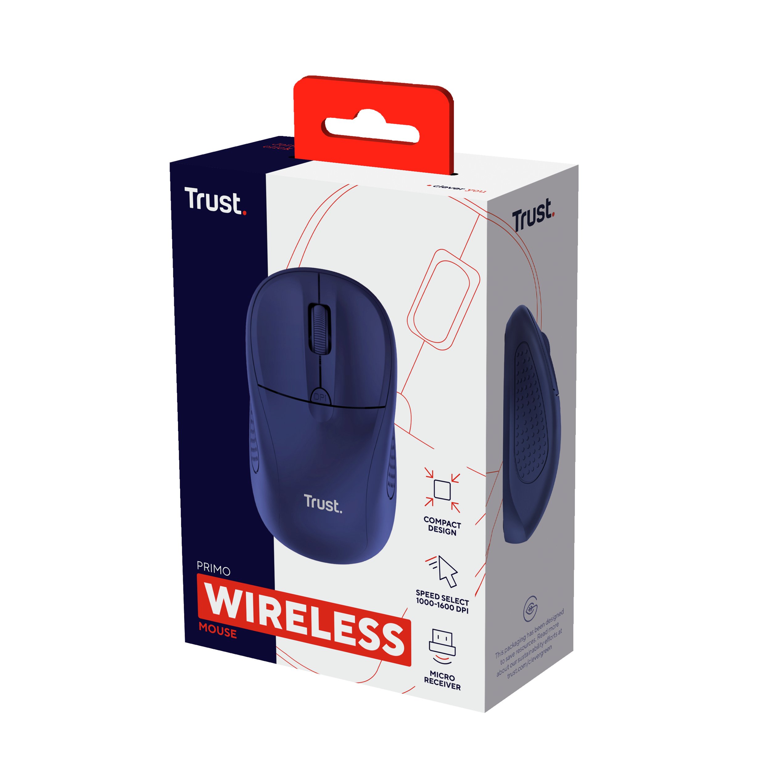 Trust Primo Wireless — Ratón inalámbrico 1600 DPI azul 5