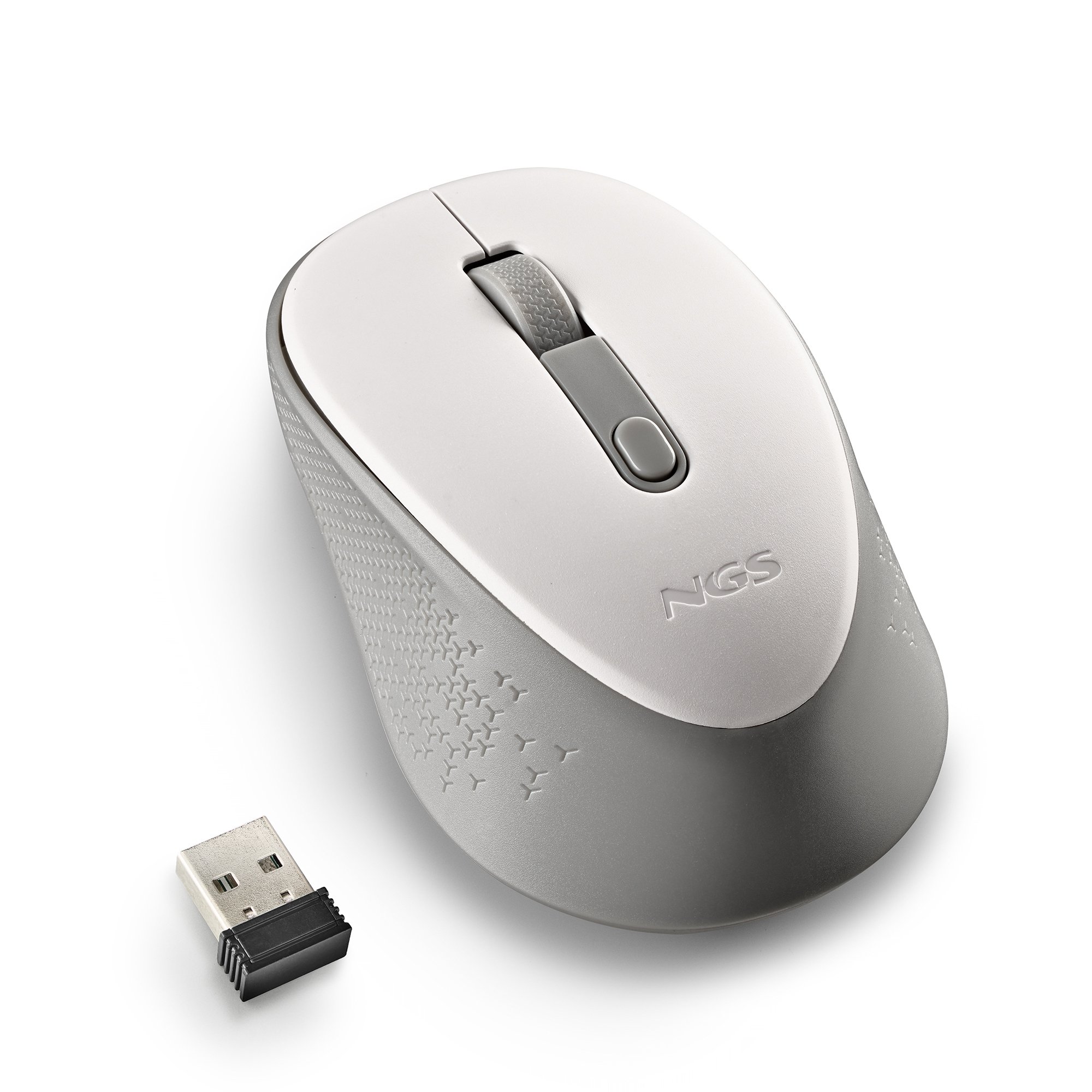 NGS DEW White — Ratón inalámbrico 2,4GHz, 1600 DPI — vista detalle 1