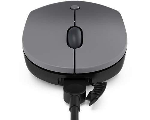Lenovo Go Wireless — Mouse USB-C inalámbrico gris — vista detalle 2