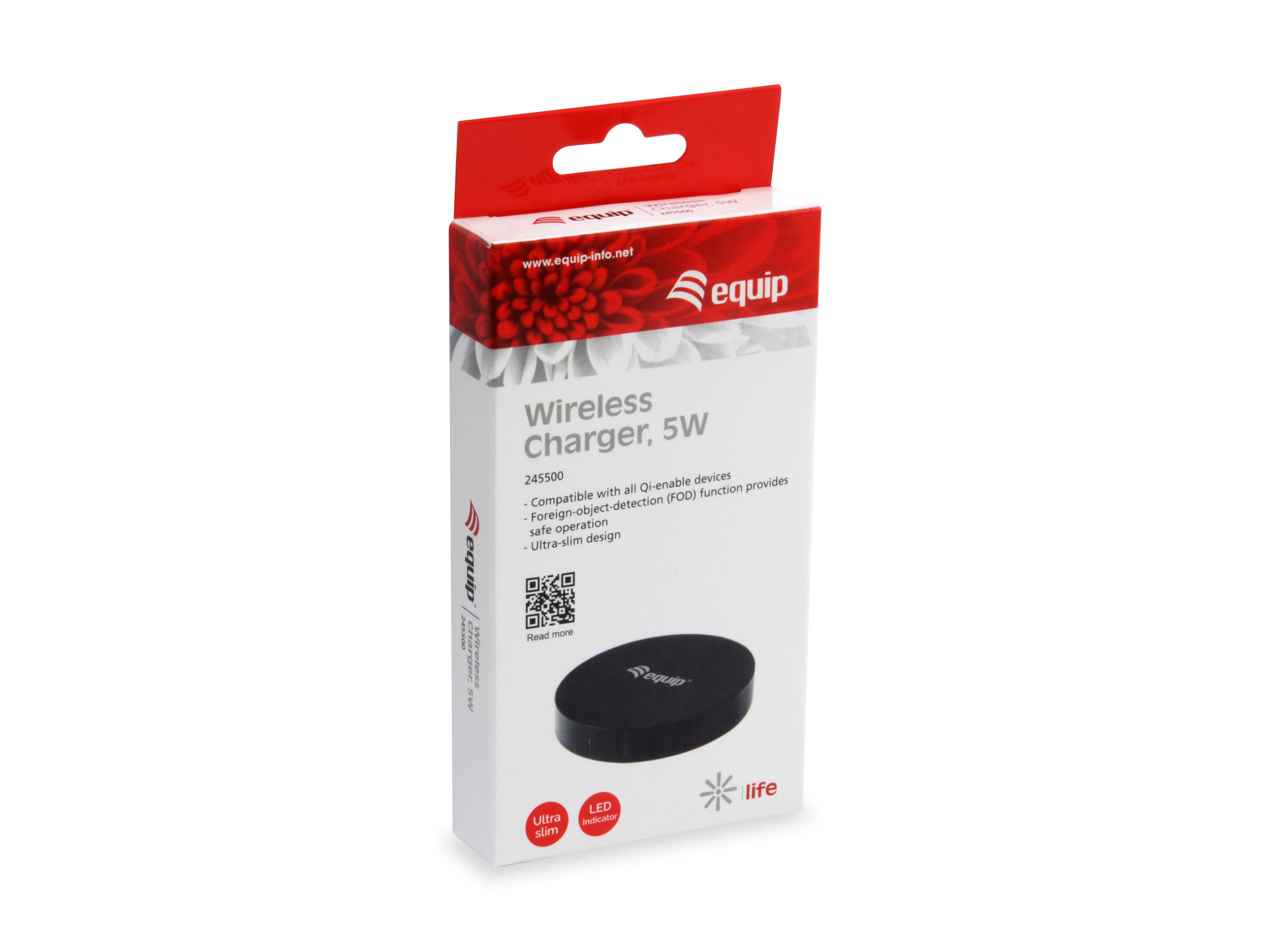 EQUIP LIFE QI — Cargador inalámbrico 5W aluminio ultra-slim 3
