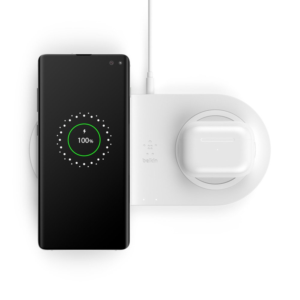 BELKIN WIZ002VFWH — Cargador inalámbrico doble 10W Boost Charge 2