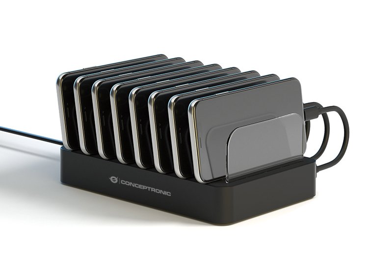 CONCEPTRONIC OZUL02B — Estación de carga 75W con 6 USB-A y 2 USB-C 2