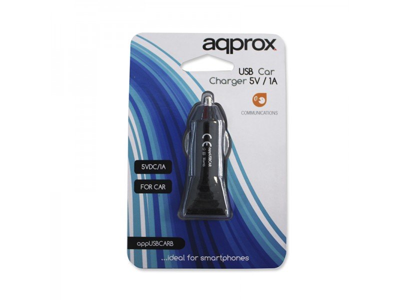 APPROX APPUSBCARB — Cargador USB 5V/1A para coche, negro — vista detalle 2