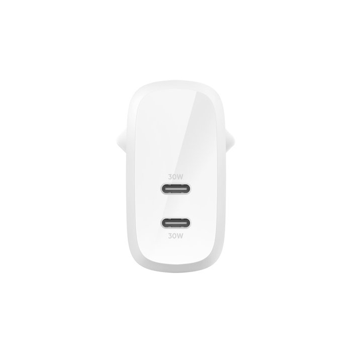 Cargador USB WCB010VFWH Boost Charge Doble USB-C 30W+30W Blanco — vista detalle 1