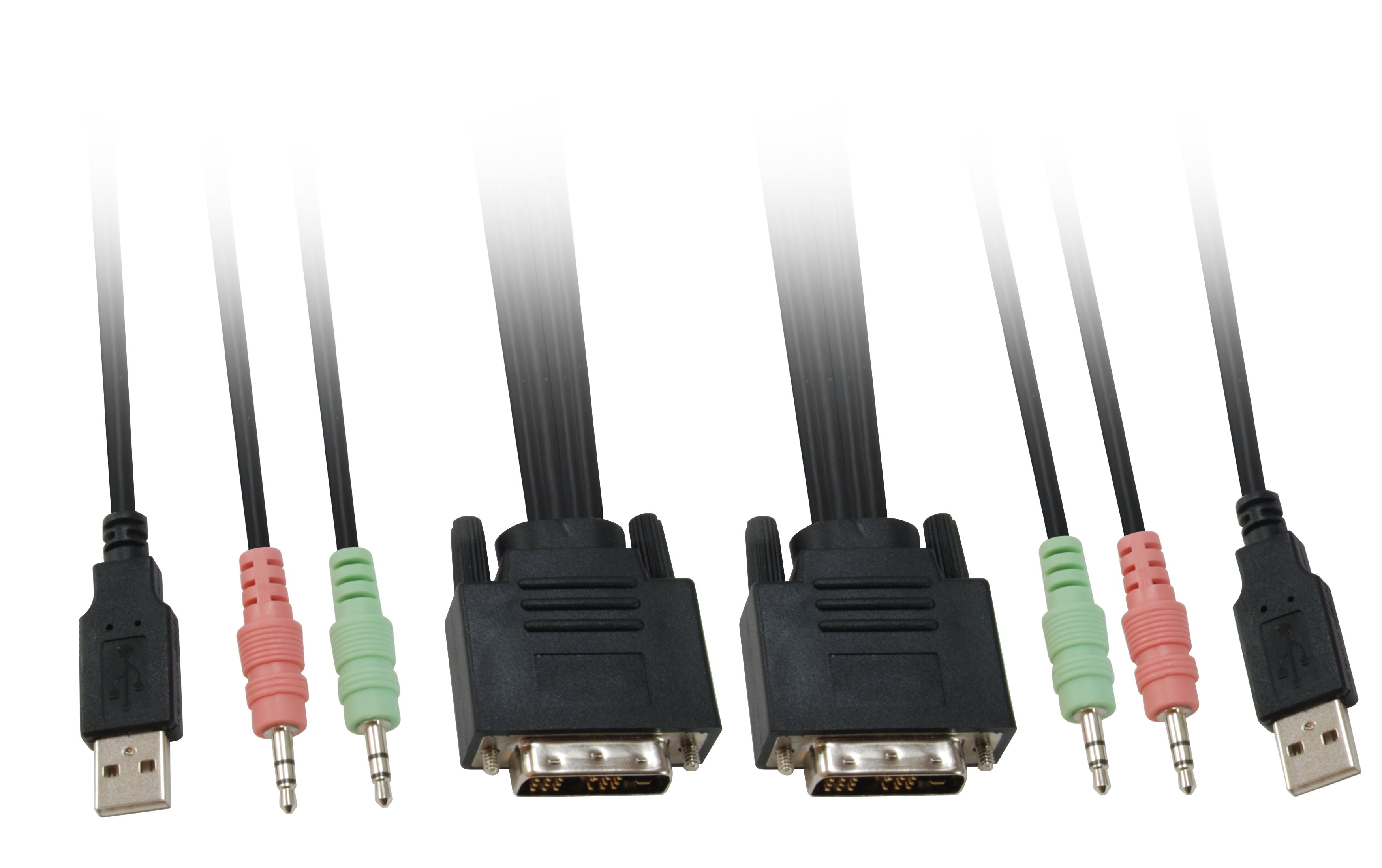Conmutador Automatico V/T/M 1a2 Cpus DVII USB con Audio Cables Incluidos KVM-0260 2