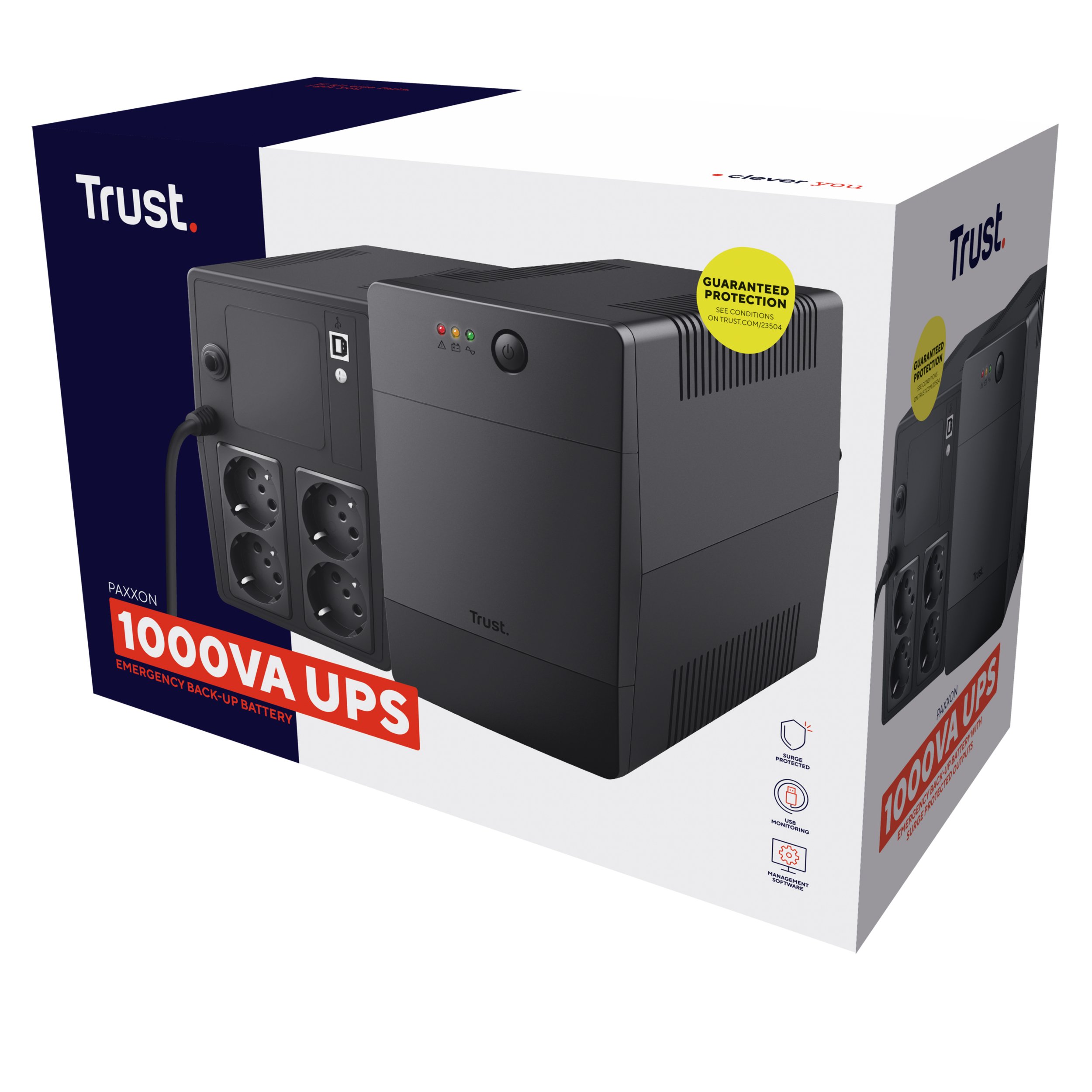 SAI Paxxon 1000VA Offline 4 X Schuko 23504 5