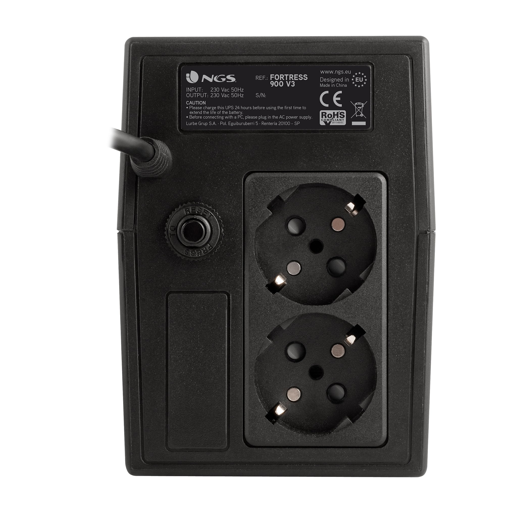 SAI FORTRESS900 V3 OFF LINE UPS 600VA 360W AVR Shucko PLUGx2 4