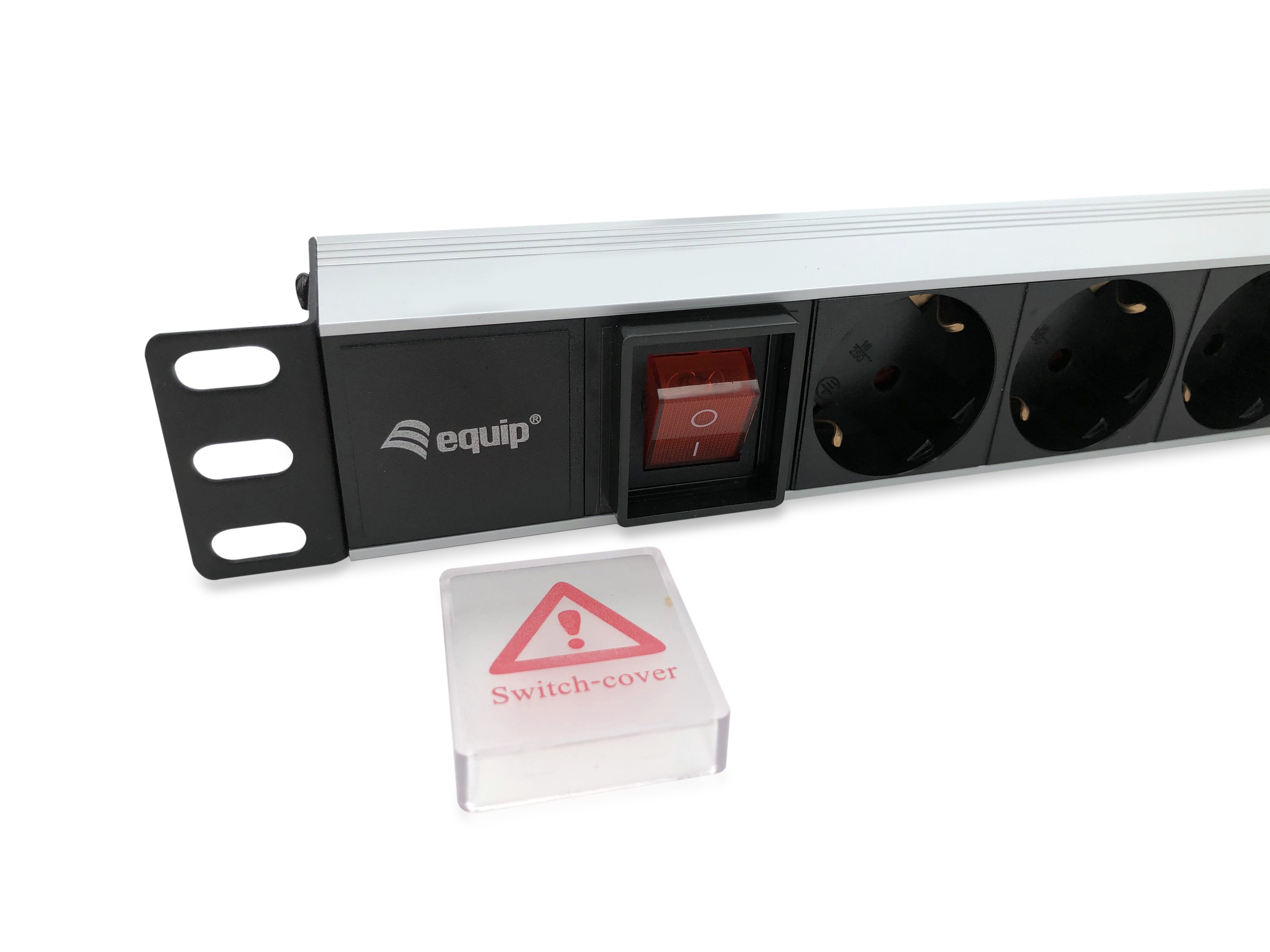 EQUIP — Regleta rack 19" 1U aluminio 8 tomas con interruptor 2