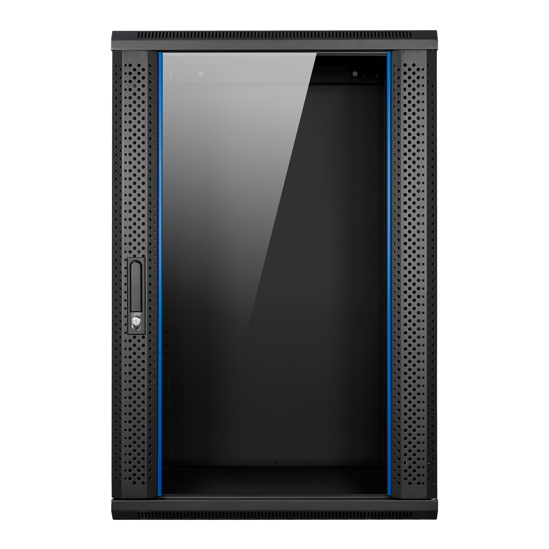 Armario Mural 19" 18U AI6618 600 X 600 X 903 2L Color Negro Puerta de Cristal Templado 2