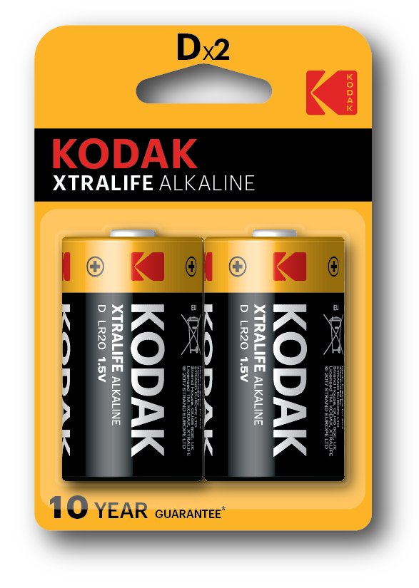KODAK XtraLife LR20 D — Pilas alcalinas pack 2 unidades