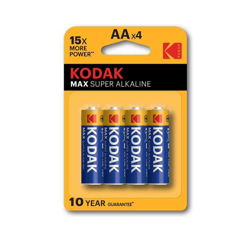 Kodak Super Alcalina LR6 — Pilas AA 2800 mAh, pack 4 unidades
