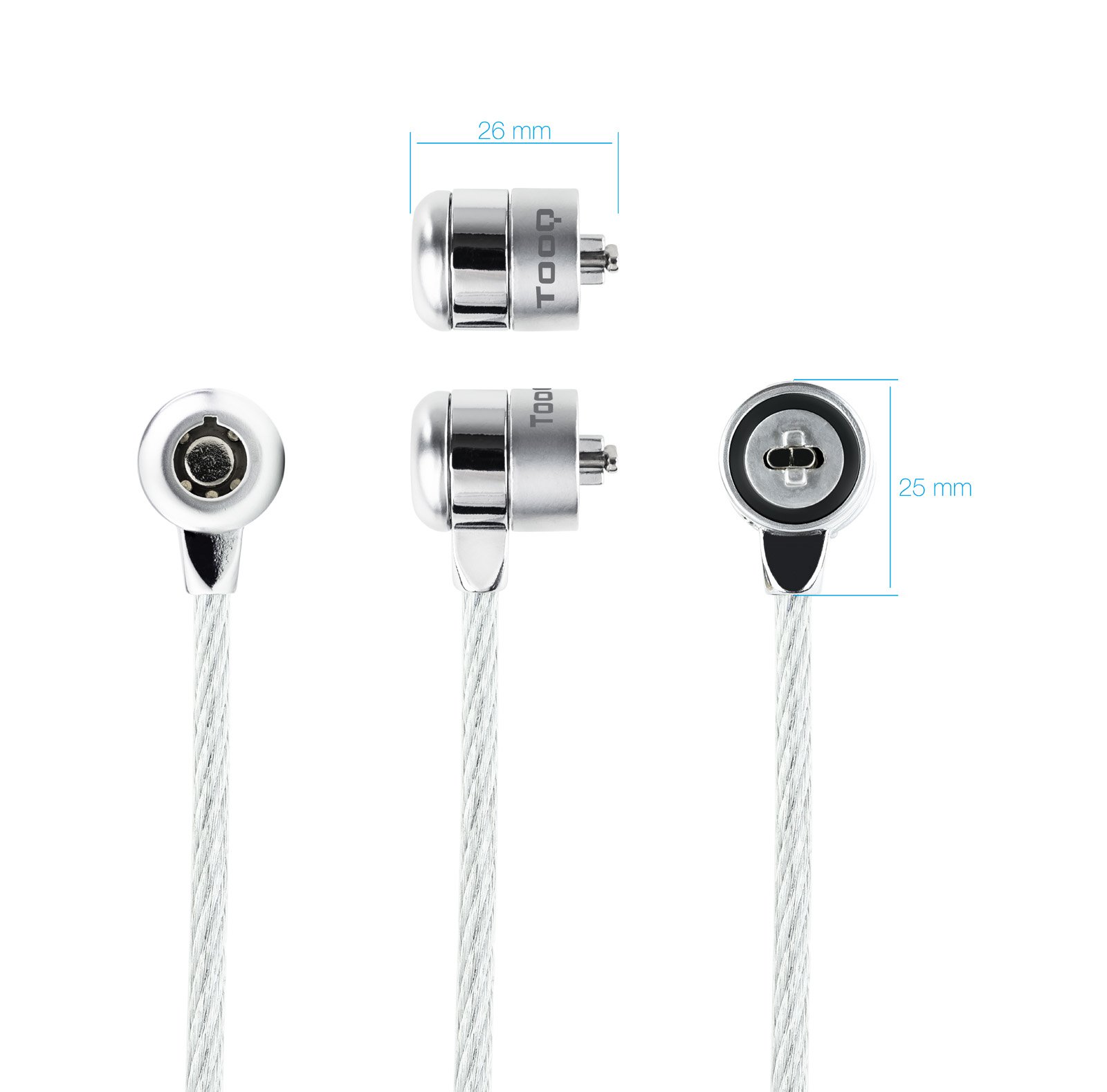 TOOQ TQCLK0025 — Cable de seguridad Kensington 1.5m con llave 2