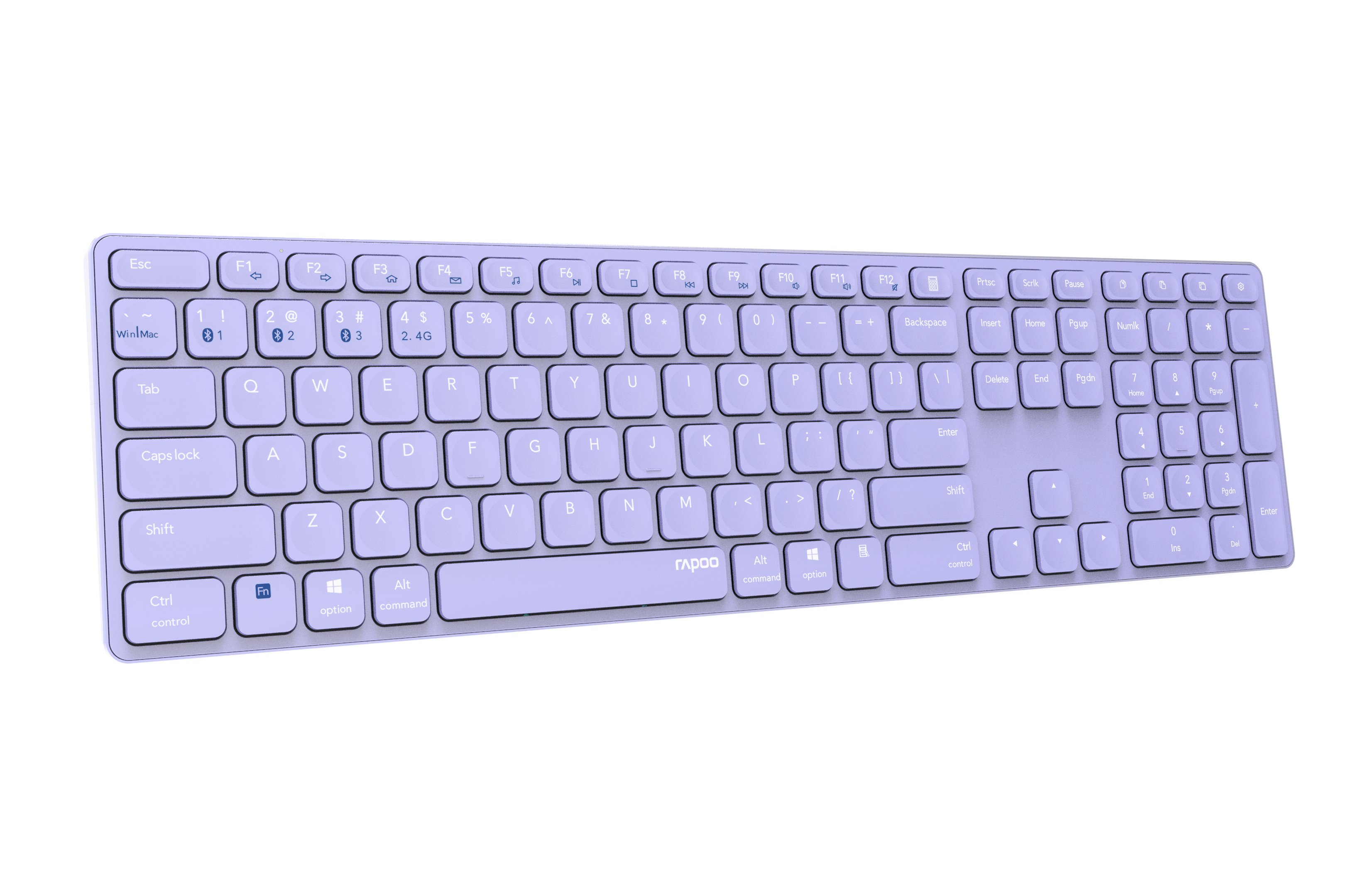 RAPOO E9800M — Teclado inalámbrico ultrafino con Bluetooth y 2.4GHz 3