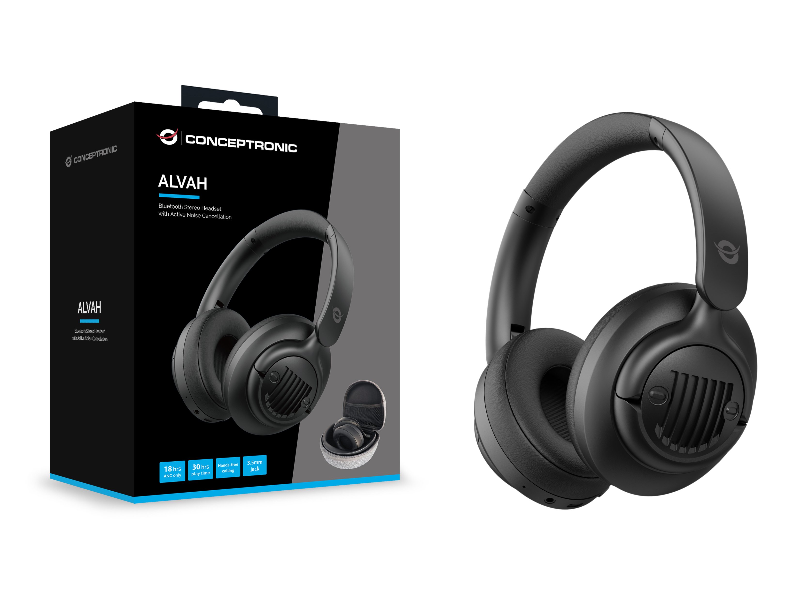 CONCEPTRONIC ALVAH02B — Headset Bluetooth con cancelación de ruido y 30h autonomía — vista detalle 2