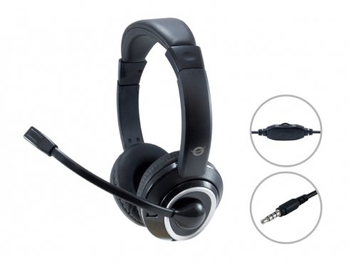 CONCEPTRONIC Polona — Headset con micrófono flexible y jack 3.5mm — vista detalle 1