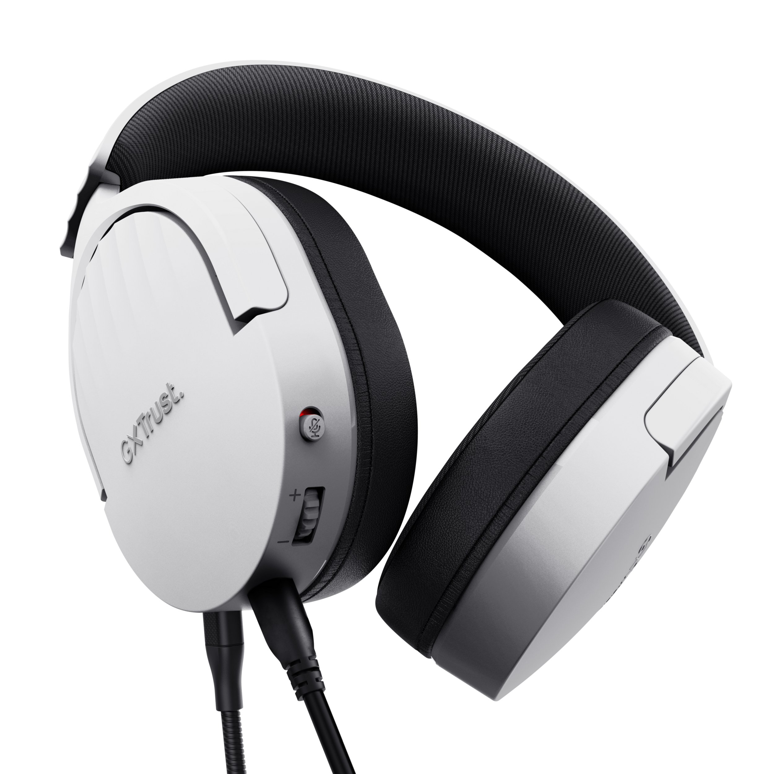 Trust Gaming GXT 489 Blanco — Headset con micrófono desmontable y cable trenzado — vista detalle 2