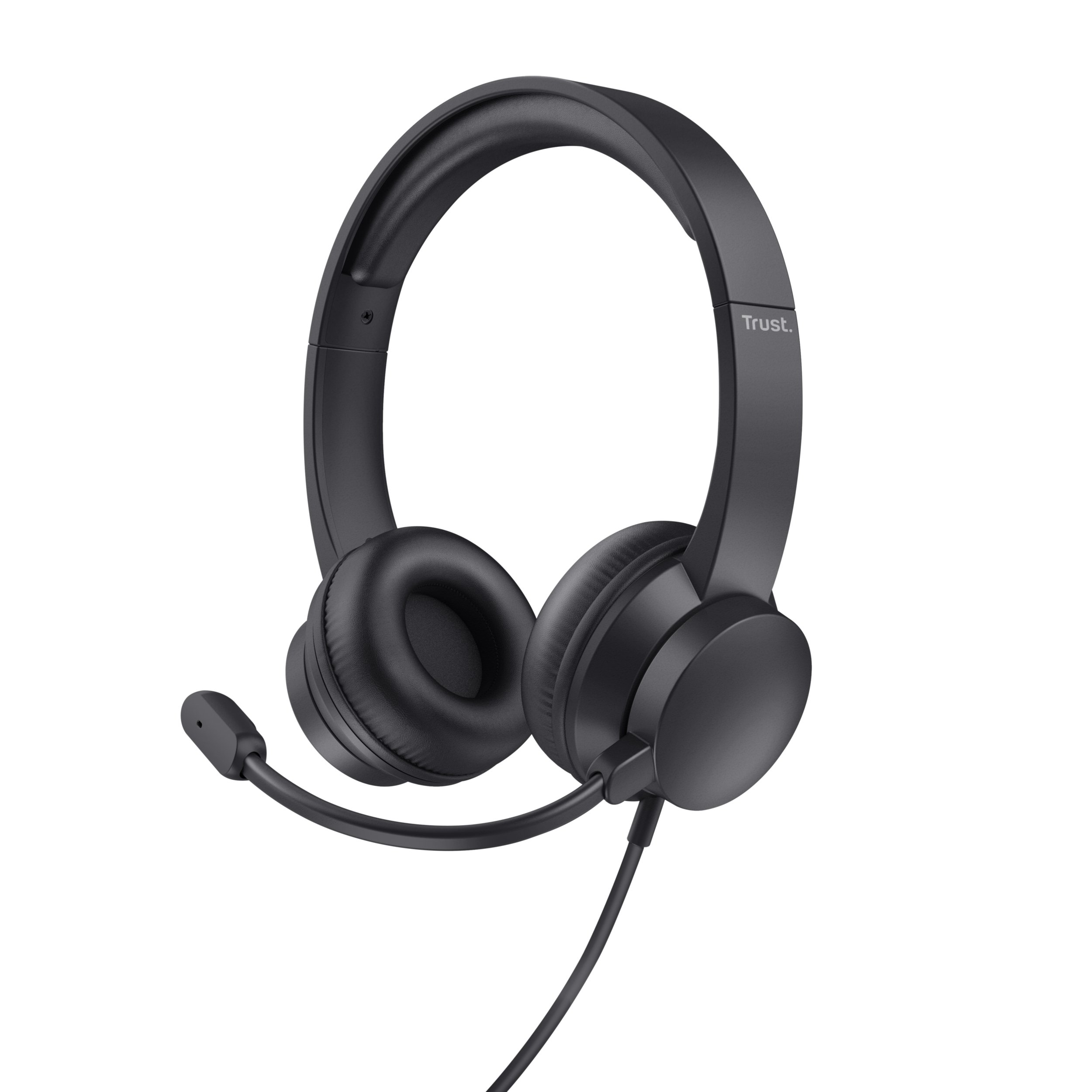 TRUST HS-201 — Headset USB con micrófono plegable y diadema ajustable