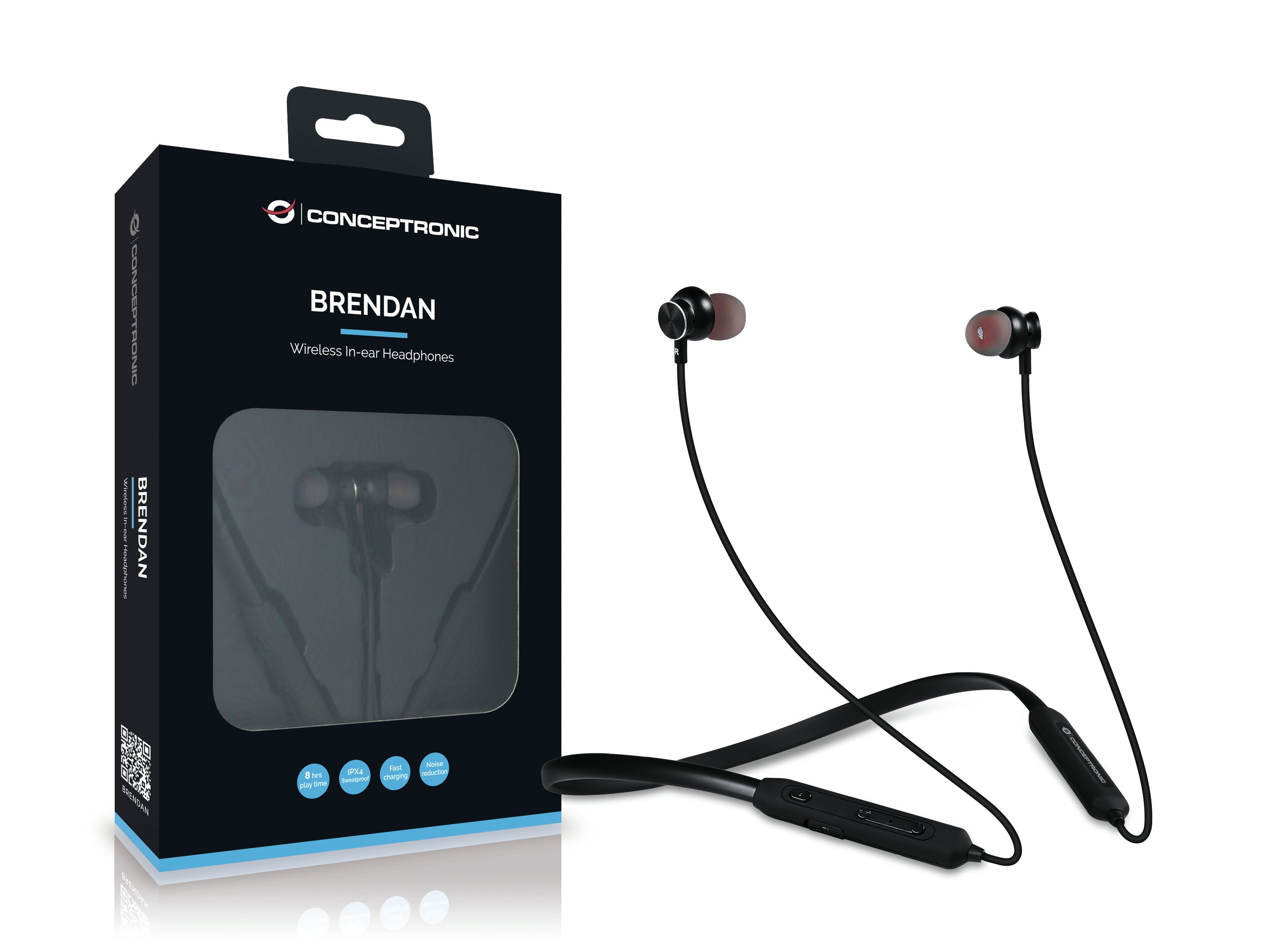 Conceptronic Bluetooth 5.0 — Auricular intrauditivo IPX4 resistente al agua
