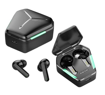 Auricular Bluetooth Diseño Gaming BT-5.0 BASE con Bateria Conexion TYPE C Color Negro — vista detalle 2