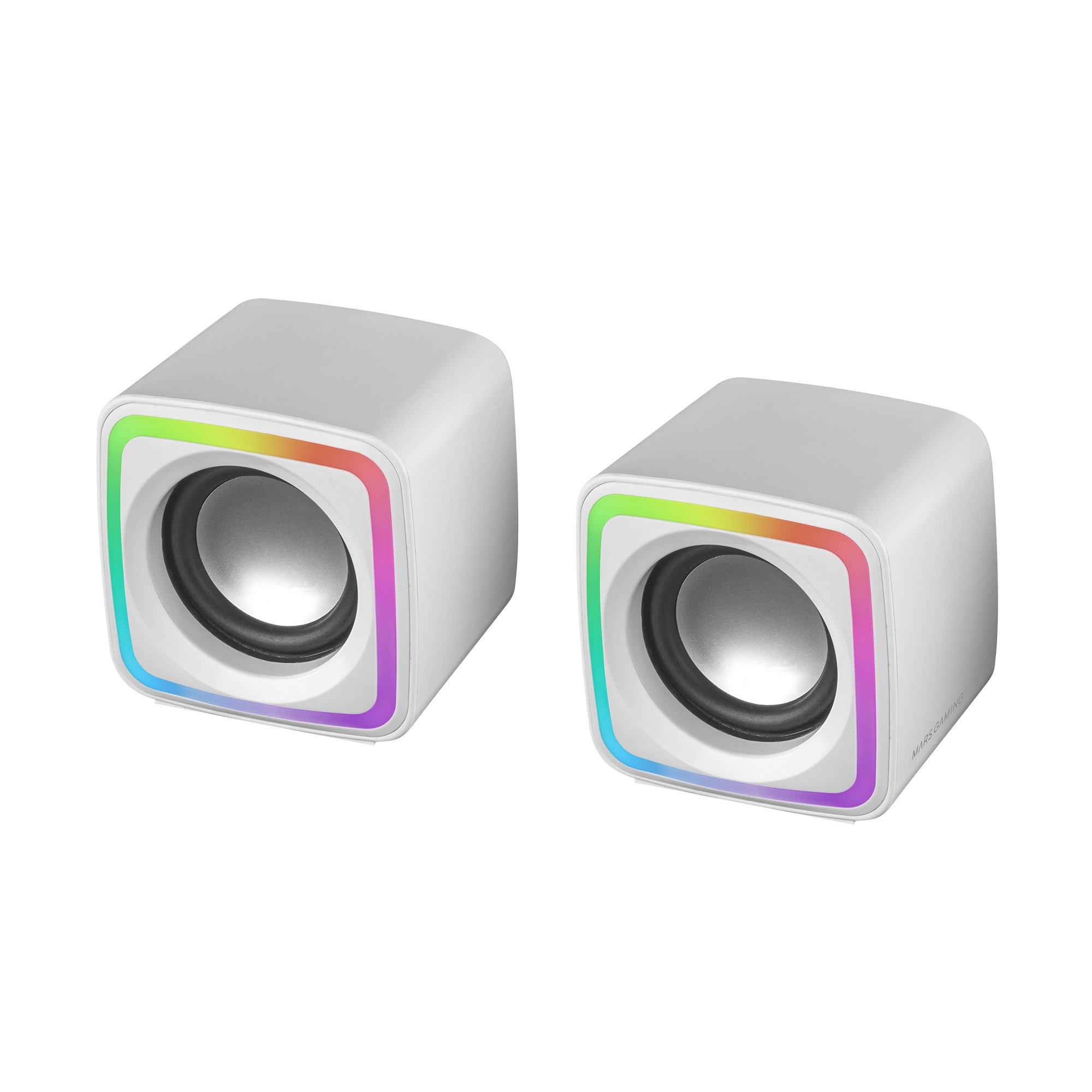 MARS GAMING MSCUBE WHITE — Altavoces 2.0 8W con sonido espacial DSP 4
