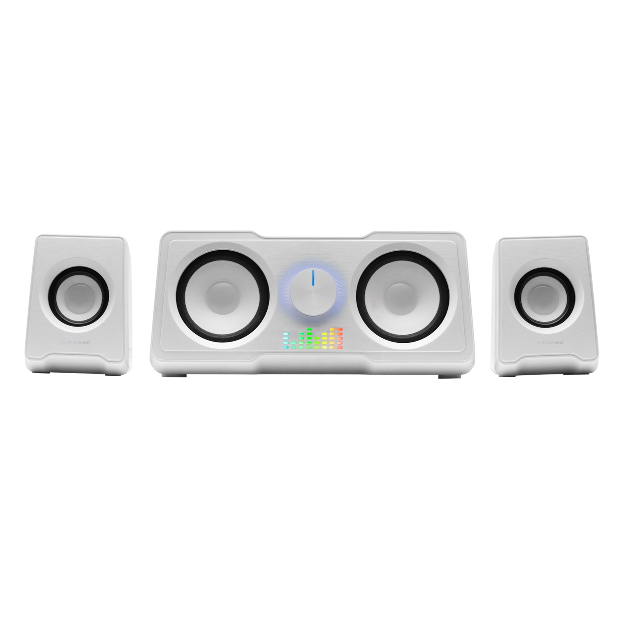 MARS GAMING MS22W — Altavoces 2.2 con doble subwoofer 35W RGB