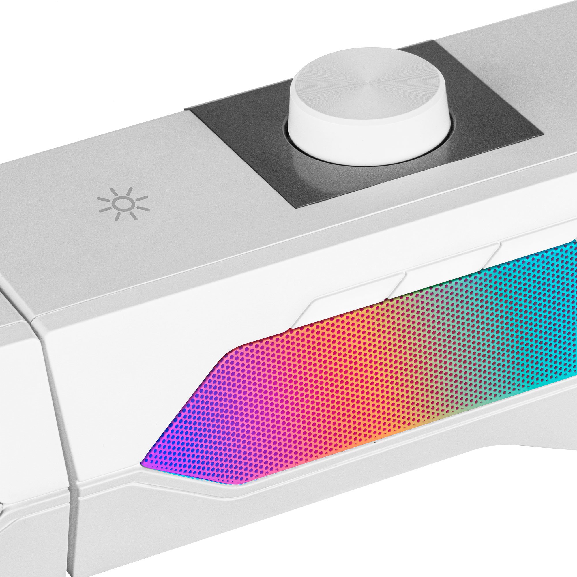 MARS GAMING MSDUO White — Altavoces 2.0 Bluetooth convertibles en soundbar con RGB — vista detalle 2