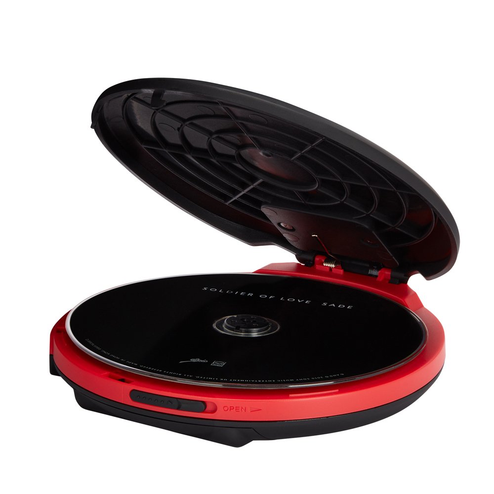 CD Portatil PCD-810RD X-HYPERBASS System Lector CD/CDR/MP3 Bateria Recargable por USB Color NEGRO/ROJO — vista detalle 2