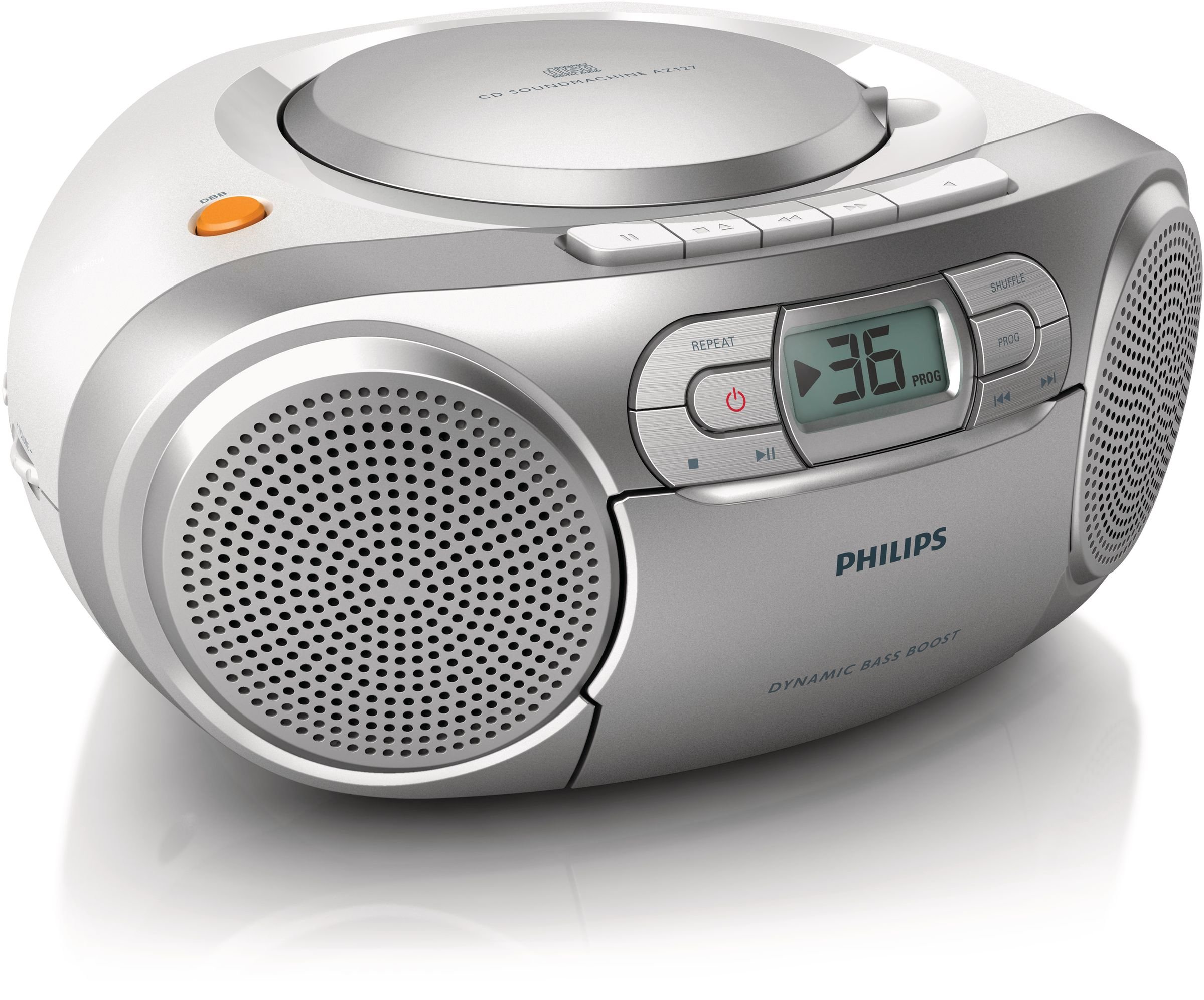 Radio CD Bluetooth Portable AZ127/12 Plata 2W Casete JACK 3.5mm — vista detalle 1