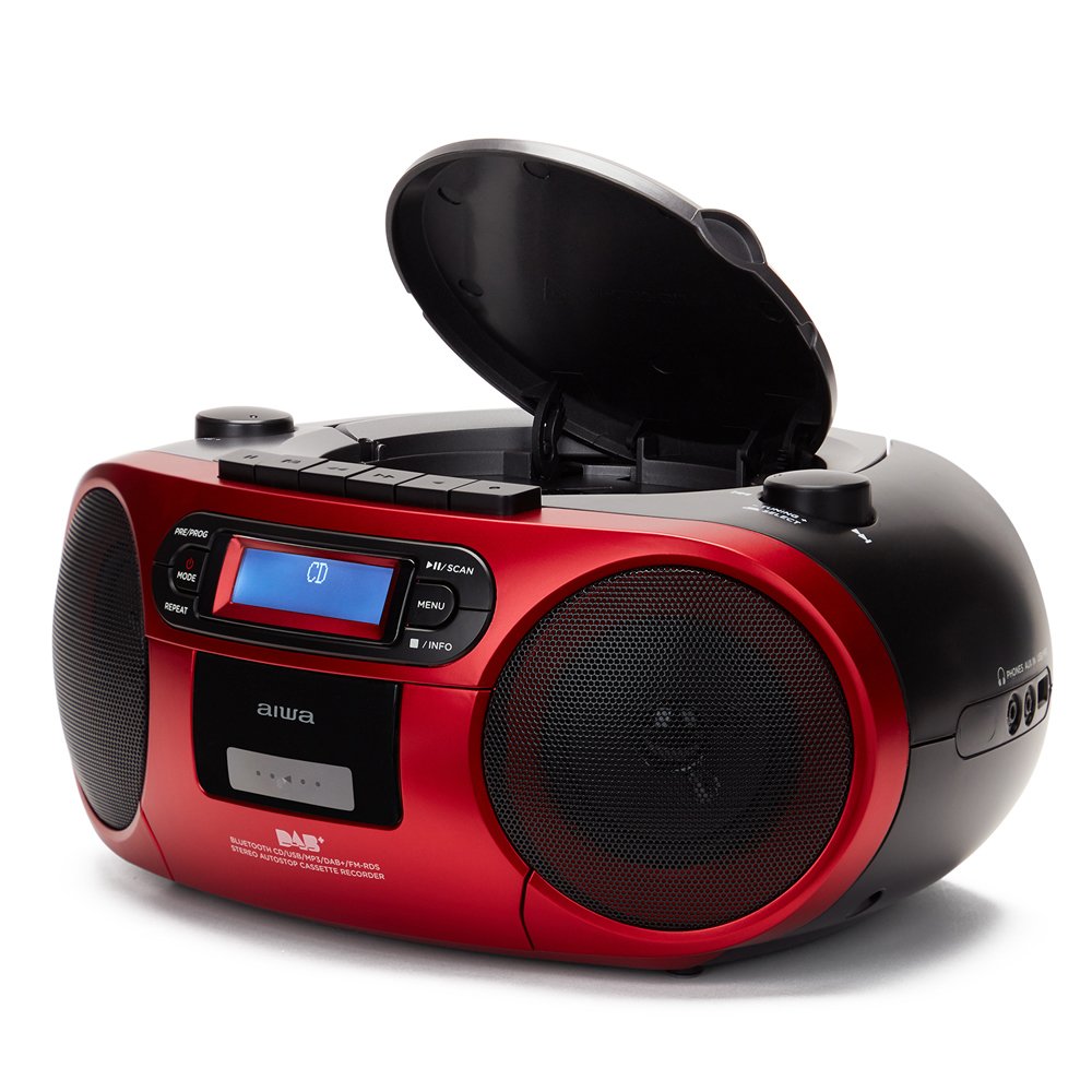 Radio CD Bluetooth Portable Boombox BBTC-660DAB RED Radio 6W RMS BT Radio FM MP3 Casetes USB y JACK 3.5 — vista detalle 2