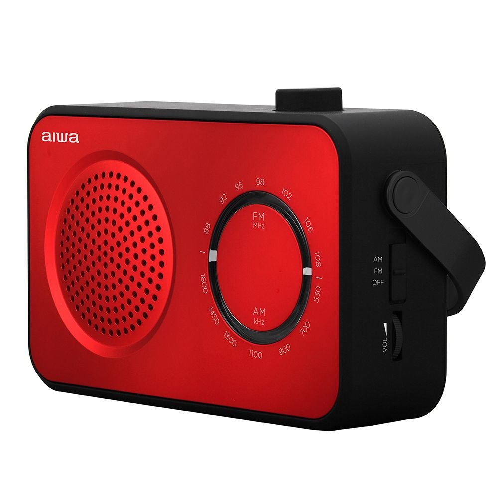 Radio Vintage con Altavoz R-190RD AM/FM Altavoz 4" y JACK 3.5mm Diseño SOFT Touch Stylish Color Rojo — vista detalle 1