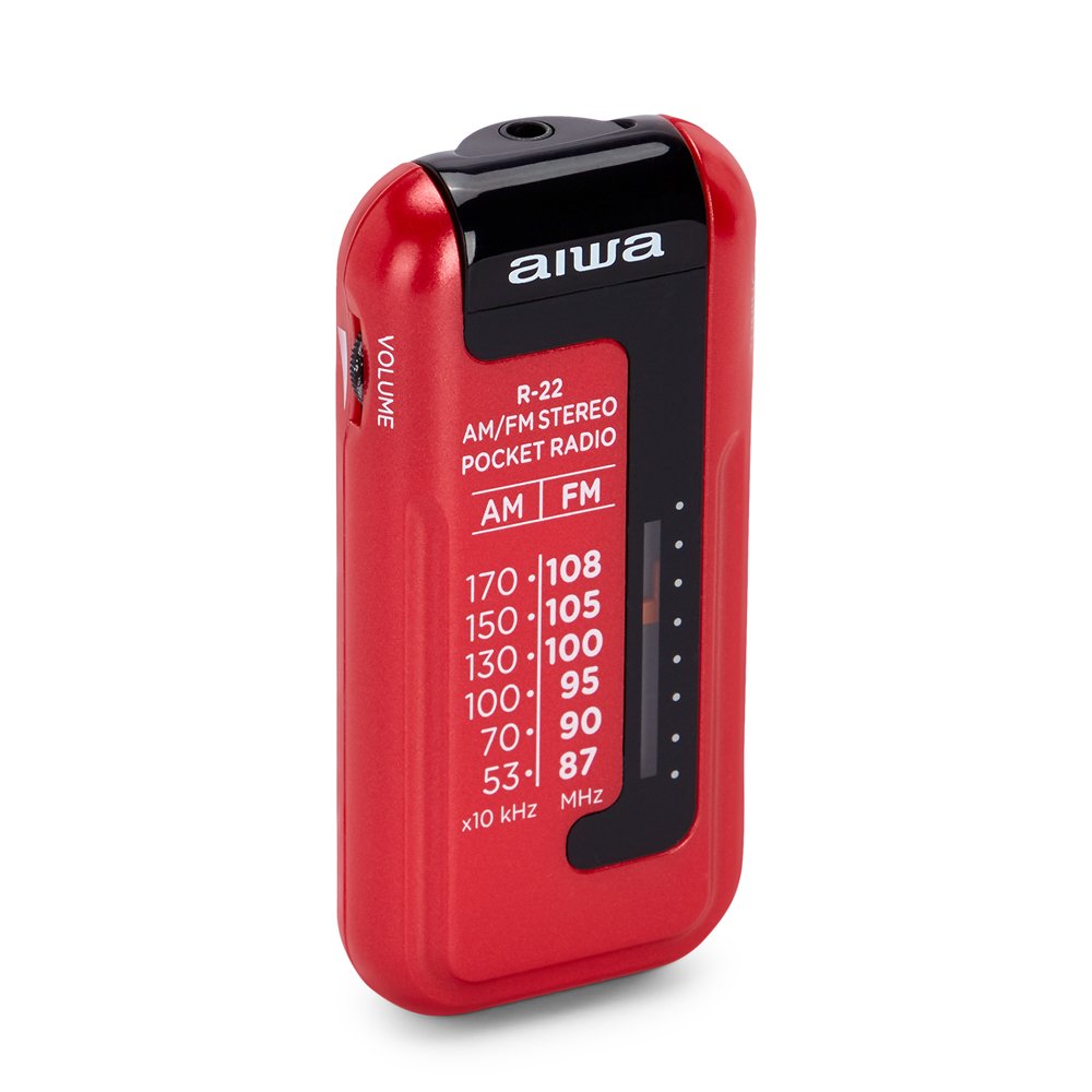 Radio Analogica Mini R-22RD AM/FM Hyperbass Color Rojo — vista detalle 1