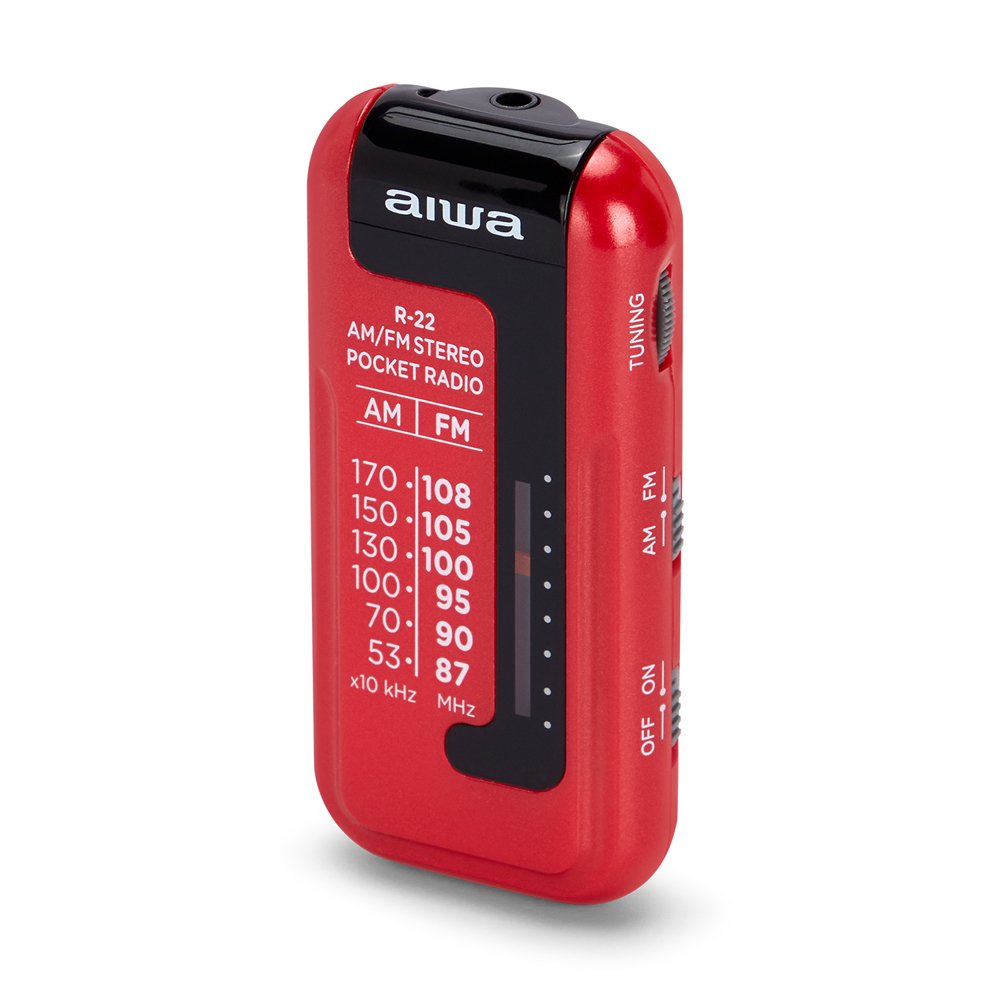 Radio Analogica Mini R-22RD AM/FM Hyperbass Color Rojo — vista detalle 2