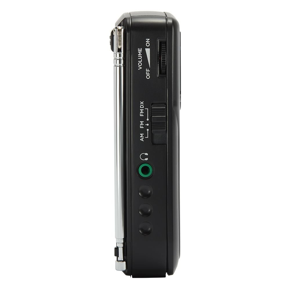 Radio Analogica Portatil RS-33 AM/FM Altavoz Integrado JACK 3.5MM Negro Vintage — vista detalle 1
