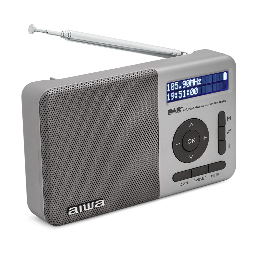 Radio Digital con Altavoz RD-40DAB/SL 50 Memorias Reloj Digital Altavoz 2" Bateria 3.7V 2000mAh Color Plata — vista detalle 1