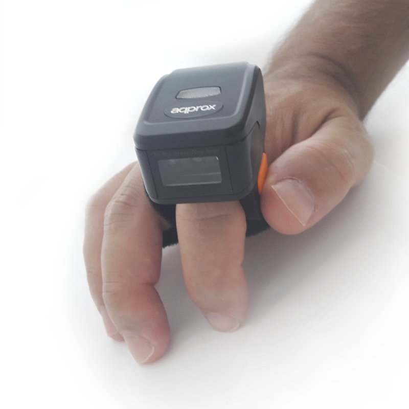 Scaner Codigo de Barras Mini TIPO Anillo Inalambrico APPLS12R Bluetooth y RF Lector 1D 2