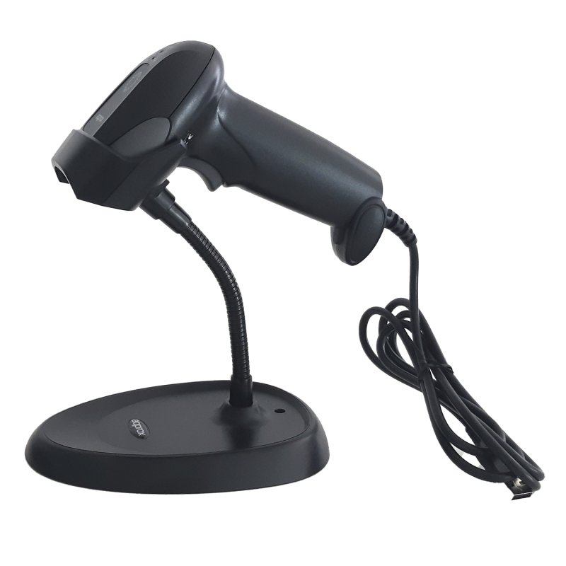 Scanner Codigo de Barras APPLS11AS 1D USB Disparo Manual o Automatico UNA Laser Visible Indicador LED y Beeper con Peana 2