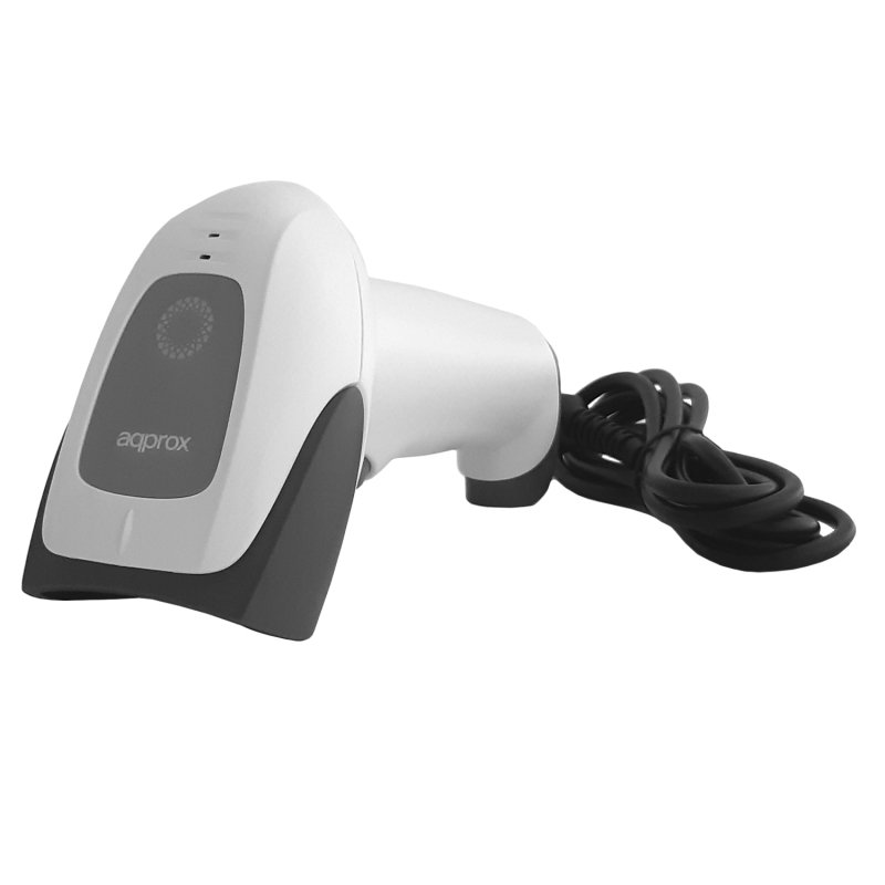 Scanner Codigo de Barras APPLS22WH Blanco 2D/1D Interfaz USB Disparo Manual o Automatico Avisador de Lectura por LED y Beeper con Soporte